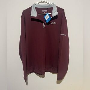 NWT Mississippi State Bulldogs Columbia Golf 3/4 zip Omni-wick pullover